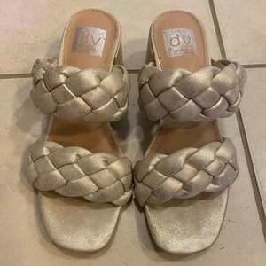 Gold DV dolce vita braided strap sandals